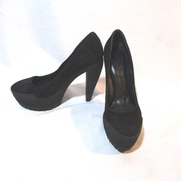 NEW BURBERRY Suede Leather High Heel Platform Shoe - Picture 1 of 7